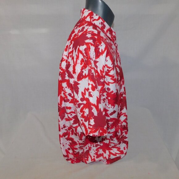 EH Canada Red White Maple Leaf Mens XL Short sleeve Button Front Shirt Canadian - Picture 8 of 10